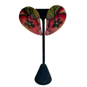 Magda K Hand Painted on Wood Earrings